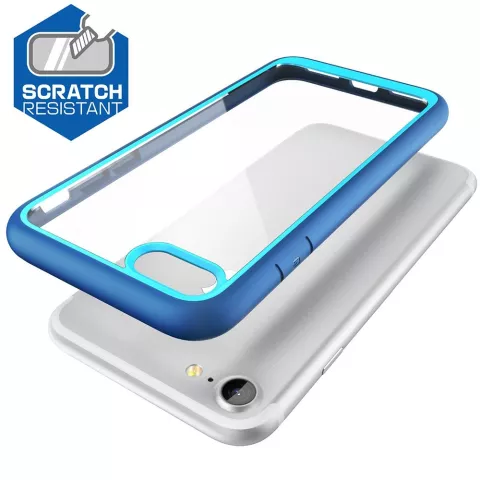 Coque TPU hybride transparente pour iPhone 7 8 SE 2020 SE 2022 - Bleu