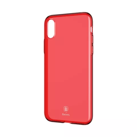 Coque iPhone X XS Baseus Simple Series transparente - Rouge Transparent