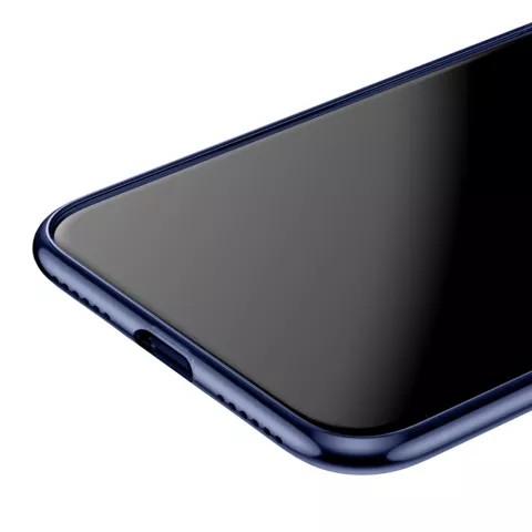 Baseus Simple Series transparent la coque compatible avec iPhone X XS - Bleu