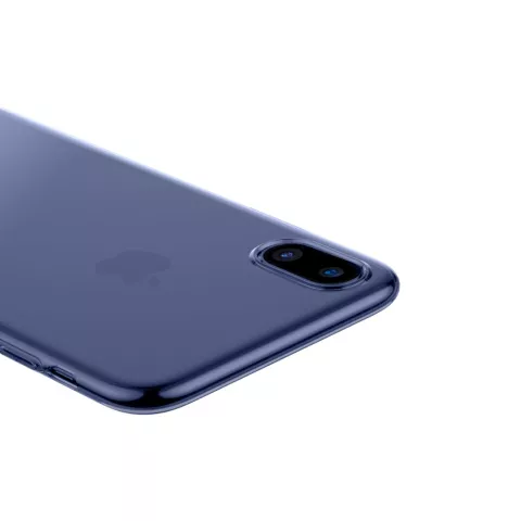 Baseus Simple Series transparent la coque compatible avec iPhone X XS - Bleu