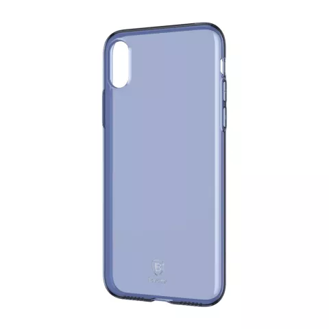 Coque iPhone X XS Baseus Simple Series transparente - Bleu