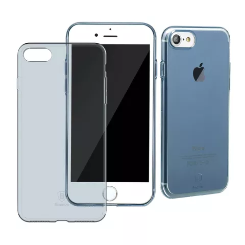 Coque iPhone 7 8 SE 2020 SE 2022 Baseus Simple Series transparente - Bleu