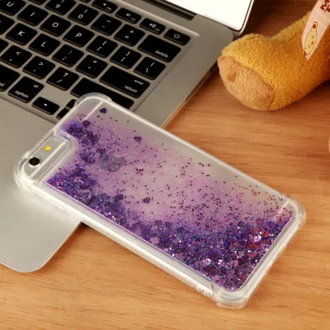 Coque TPU Glitter la coque compatible avec iPhone 6 6s 7 8 SE 2020 SE 2022 - Violet