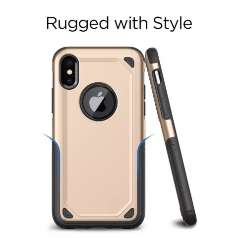 Coque iPhone X XS antichoc Pro Armor - Housse de protection Or - Protection suppl&eacute;mentaire