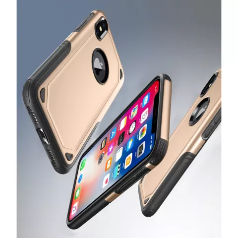 Coque Antichoc Pro Armor compatible avec iPhone X XS - Protection Case Or - Protection Suppl&eacute;mentaire