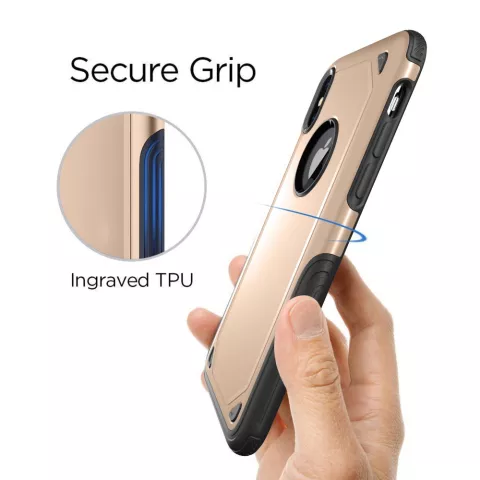 Coque Antichoc Pro Armor compatible avec iPhone X XS - Protection Case Or - Protection Suppl&eacute;mentaire
