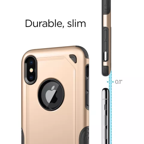 Coque Antichoc Pro Armor compatible avec iPhone X XS - Protection Case Or - Protection Suppl&eacute;mentaire