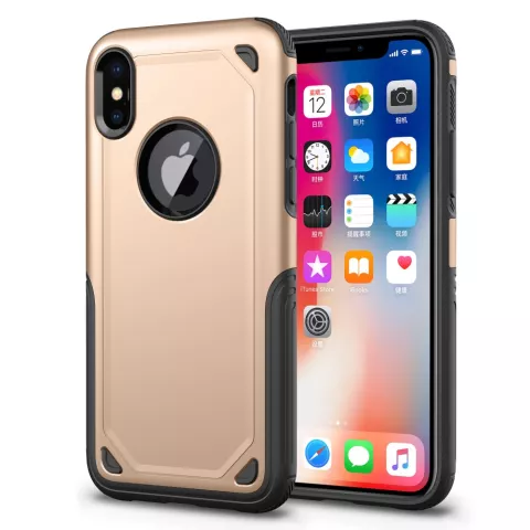 Coque iPhone X XS antichoc Pro Armor - Housse de protection Or - Protection suppl&eacute;mentaire