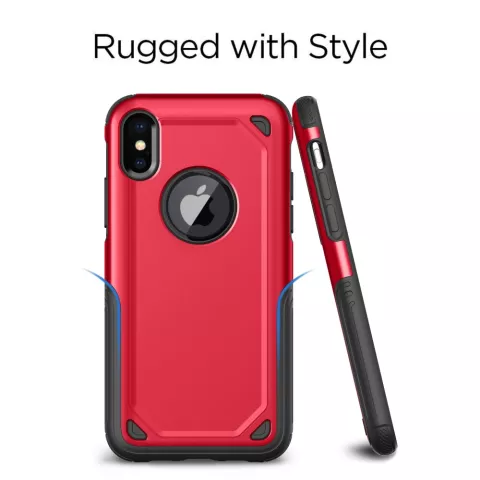 Coque Antichoc Pro Armor compatible avec iPhone X XS - Coque de protection Rouge Rouge - Protection suppl&eacute;mentaire