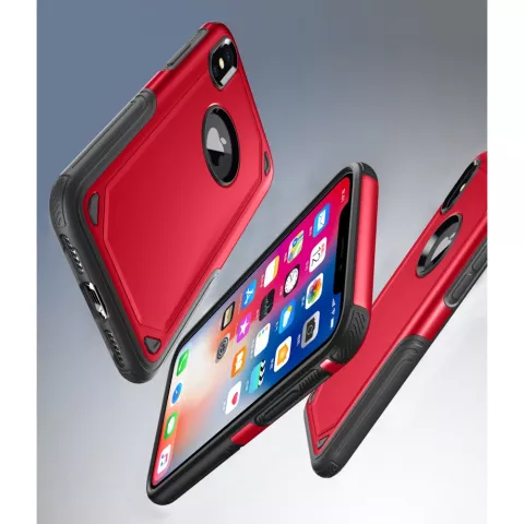 Coque Antichoc Pro Armor compatible avec iPhone X XS - Coque de protection Rouge Rouge - Protection suppl&eacute;mentaire