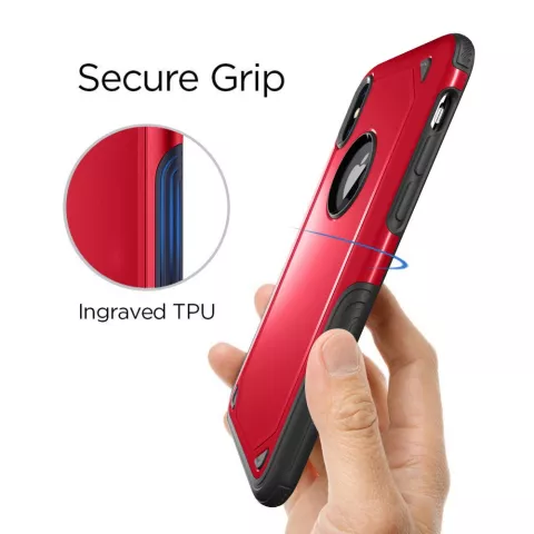 Coque Antichoc Pro Armor compatible avec iPhone X XS - Coque de protection Rouge Rouge - Protection suppl&eacute;mentaire