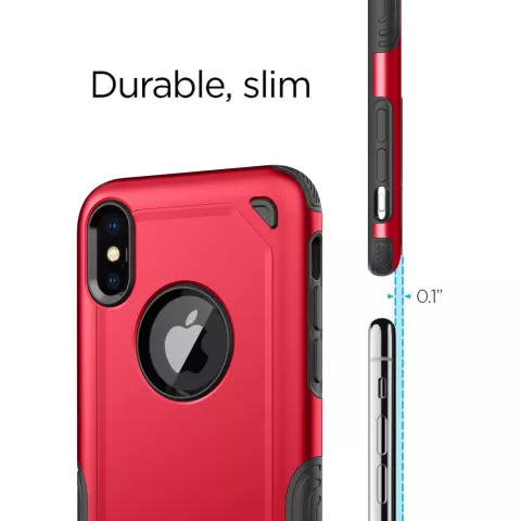 Coque Antichoc Pro Armor compatible avec iPhone X XS - Coque de protection Rouge Rouge - Protection suppl&eacute;mentaire