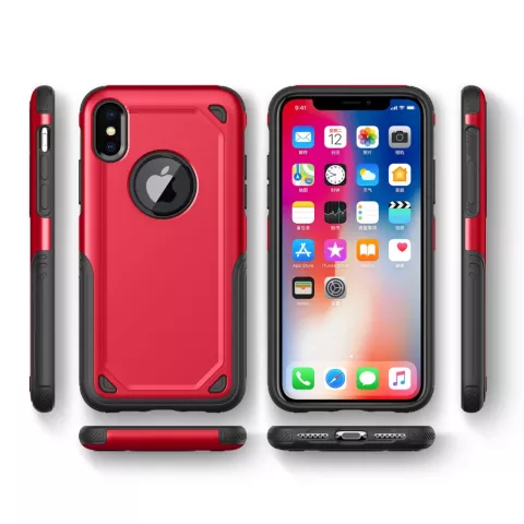 Coque Antichoc Pro Armor compatible avec iPhone X XS - Coque de protection Rouge Rouge - Protection suppl&eacute;mentaire