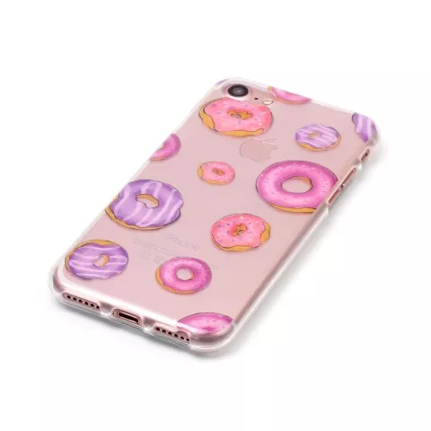Coque Transparente Donuts Coque iPhone 7 8 SE 2020 SE 2022 - Violet Rose Transparent