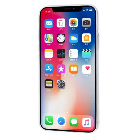 Coque transparente chat la coque compatible avec iPhone X XS - Blanc Gris Transparent