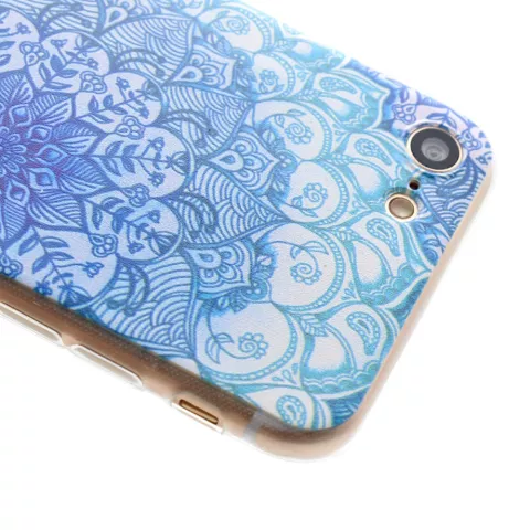 Coque Mandala TPU compatible avec iPhone 7 8 SE 2020 SE 2022 - D&eacute;coration Bleu