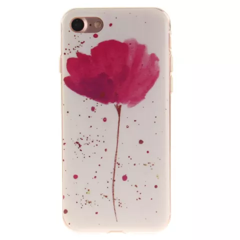 Coque Poppy TPU compatible avec iPhone 7 8 SE 2020 SE 2022 - Blanc Rose