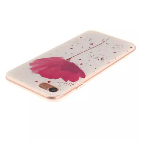 Coque Poppy TPU compatible avec iPhone 7 8 SE 2020 SE 2022 - Blanc Rose