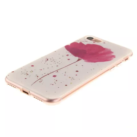 Coque Poppy TPU compatible avec iPhone 7 8 SE 2020 SE 2022 - Blanc Rose