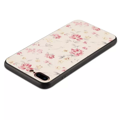 Coque florale classique compatible avec iPhone 7 Plus 8 Plus - Rose pastel
