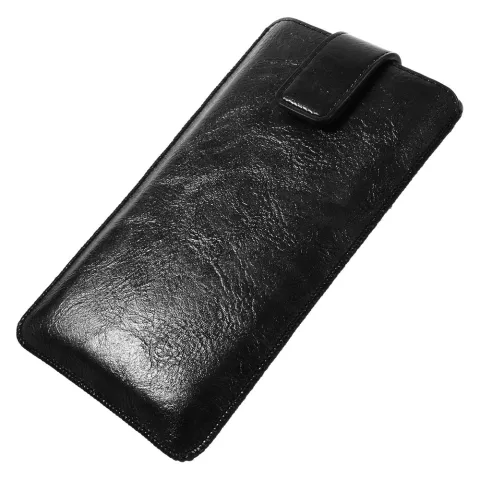 &Eacute;tui universel en cuir noir compatible avec iPhone - Max. 6,7 pouces