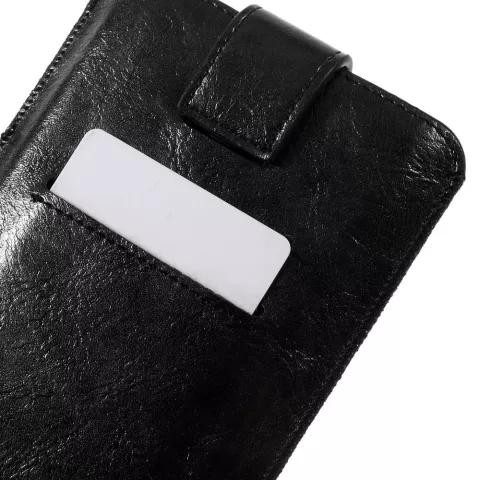 &Eacute;tui universel en cuir noir compatible avec iPhone - Max. 6,7 pouces