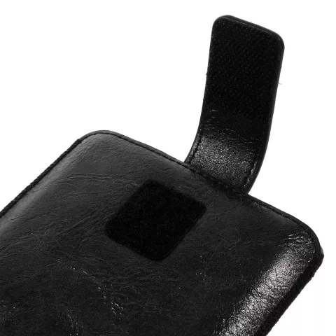 Etui universel en cuir noir pour iPhone - Max. 6,7 pouces