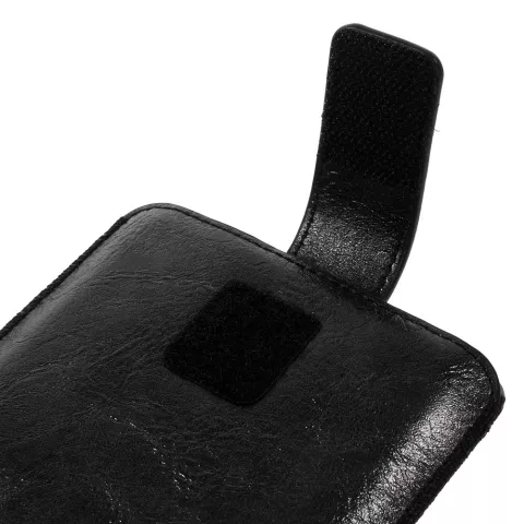 &Eacute;tui universel en cuir noir compatible avec iPhone - Max. 6,7 pouces