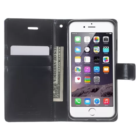 Coque Mercury Blue Moon compatible avec iPhone 7 8 SE 2020 SE 2022 - Porte-cartes Noir
