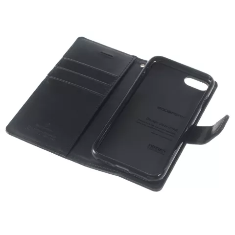 Coque Mercury Blue Moon compatible avec iPhone 7 8 SE 2020 SE 2022 - Porte-cartes Noir