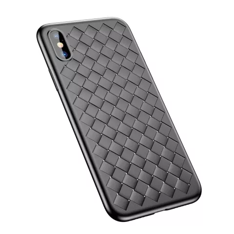 Baseus Weaving Case Coque en TPU tiss&eacute;e compatible avec iPhone X XS - Noir