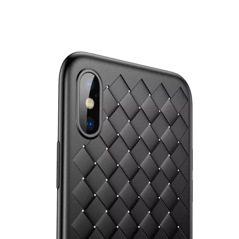 &Eacute;tui TPU tiss&eacute; Baseus Weaving Case pour iPhone X XS - Noir