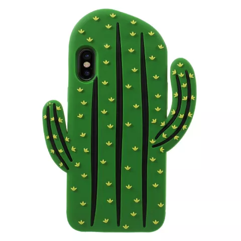 Coque en silicone 3D cactus la coque compatible avec iPhone X XS - Vert