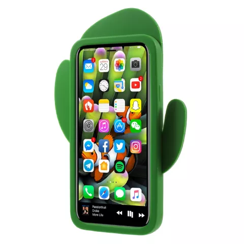 Coque en silicone 3D cactus la coque compatible avec iPhone X XS - Vert