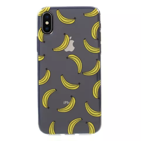Coque Fruit Banane en TPU la coque compatible avec iPhone X XS - Jaune Transparent