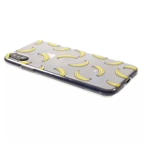 Coque iPhone X XS Banane TPU Fruit - Jaune Transparent