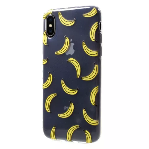 Coque iPhone X XS Banane TPU Fruit - Jaune Transparent