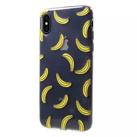 Coque Fruit Banane en TPU la coque compatible avec iPhone X XS - Jaune Transparent