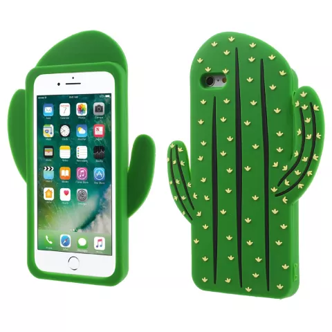 Coque en silicone cactus 3D compatible avec iPhone 6 Plus 6s Plus - Vert