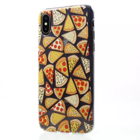 &Eacute;tui &agrave; pizza transparent &Eacute;tui en TPU compatible avec iPhone X XS - Transparent