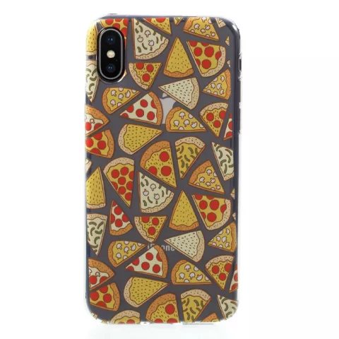 &Eacute;tui &agrave; pizza transparent &Eacute;tui en TPU compatible avec iPhone X XS - Transparent