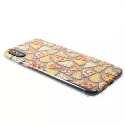 &Eacute;tui &agrave; pizza transparent &Eacute;tui en TPU compatible avec iPhone X XS - Transparent