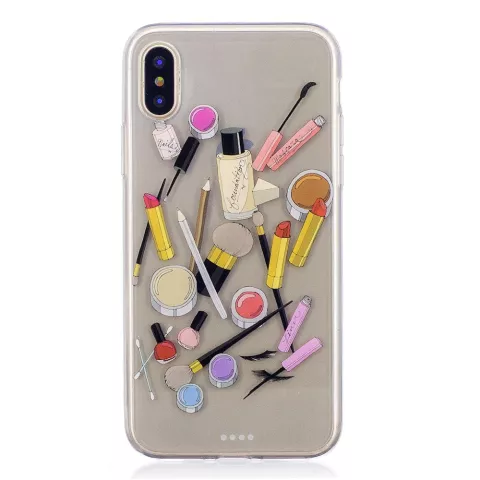 Coque de maquillage en TPU compatible avec iPhone X XS - Transparente