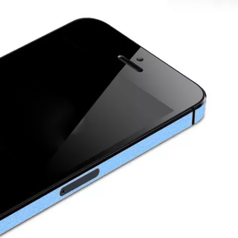 Autocollant de pare-chocs compatible avec iPhone 5 5s SE 2016 Decor Color Edge Skin - Bleu clair
