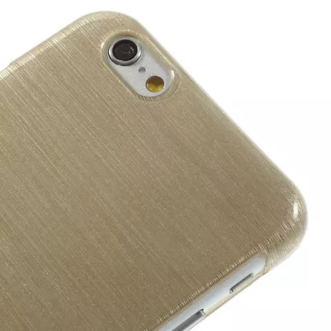 Coque rigide bross&eacute;e compatible avec iPhone 6 6s - Beige