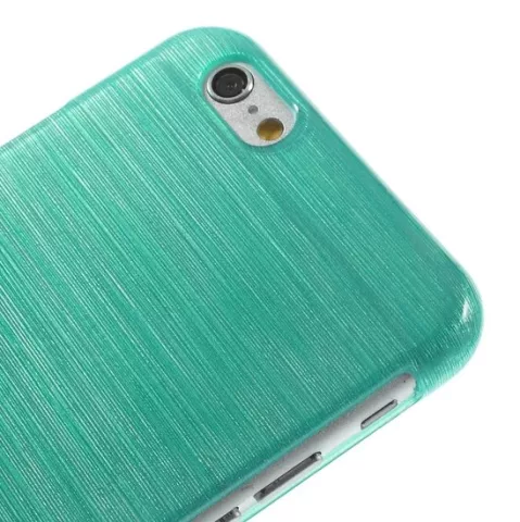 Coque rigide bross&eacute;e compatible avec iPhone 6 6s - Bleu