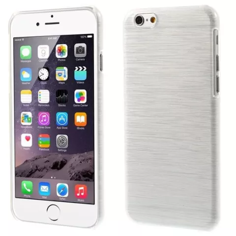 Coque rigide bross&eacute;e la coque compatible avec iPhone 6 Plus 6s Plus - Blanc