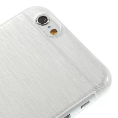 Coque rigide bross&eacute;e la coque compatible avec iPhone 6 Plus 6s Plus - Blanc