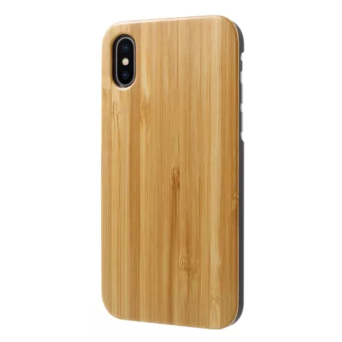 &Eacute;tui en bois de bambou &eacute;tui compatible avec iPhone X XS - Bois v&eacute;ritable