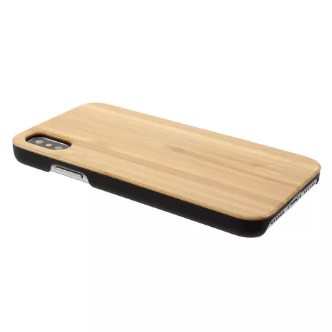 &Eacute;tui en bois de bambou &eacute;tui compatible avec iPhone X XS - Bois v&eacute;ritable
